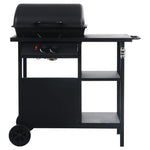 Gas BBQ Grill with 3-layer Side Table Black 47390