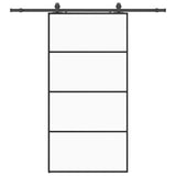 Sliding Door with Hardware Set Black 102.5x205 cm ESG Glass 3375860