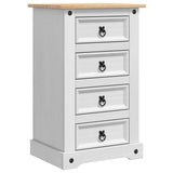 Bedside Table Corona White 53 x 39 x 84 cm Solid Pine Wood 42021190