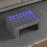 Coffee Table with Infinity LED Grey Sonoma 70x50x30 cm 847614