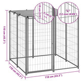 Dog Kennel Silver 110x110x110 cm Steel 150785