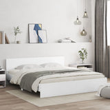 Bed Frame White Engineered wood, Plywood Super King Bed Frame 3207588