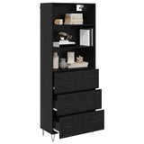 Highboard with Drawer 2 pcs Black Oak Engineered Wood 3416154