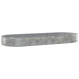 Garden Raised Bed Galvanised Steel 373x140x36 cm Silver 319037