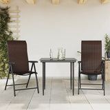 Folding Garden Chairs 2 pcs Brown Poly Rattan 4007138