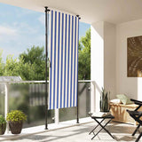 Outdoor Roller Blind Blue and White 120x270 cm Fabric&Steel 368765