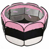 171012 Foldable Dog Playpen with Carrying Bag Pink 145x145x61 cm
