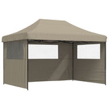 Foldable Party Tent Pop-Up with 3 Sidewalls Taupe 4005018