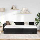 Corner Bed Frame with Headboard Black 90 cm x 190 cm Velvet 42016076