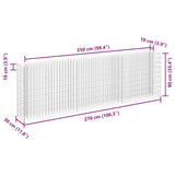 145639 Gabion Raised Bed Galvanised Steel 270x30x90 cm
