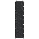 Storage Cube Organiser with 12 Cubes and Doors Black PP 4019580