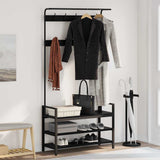 Coat Rack with Shelf Black Oak 95 x 34 x 184 cm Engineered wood 879959