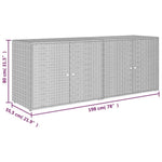 ZNTS Garden Storage Cabinet Grey 198x55.5x80 cm Poly Rattan 319871
