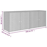 ZNTS Garden Storage Cabinet Grey 198x55.5x80 cm Poly Rattan 319871