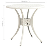 ZNTS Garden Table White 78x78x72 cm Cast Aluminium 315584