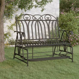 Glider Bench Black Steel Medium Glider Bench Rectangular 318833