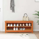 Storage Bench Wax Brown 110 x 38 x 45.5 cm Solid Pine Wood 869910