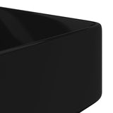 Ceramic Bathroom Sink Basin with Faucet Hole Black Square 141937