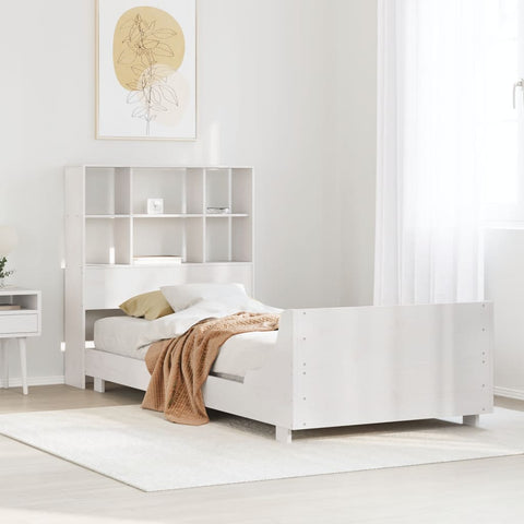 Bed Frame without Mattress White 90x200 cm Solid Wood Pine 3323699
