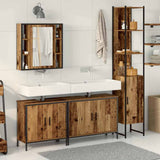 Bathroom Furniture Set with Shelf 4 pcs Brown Engineered wood 3332591