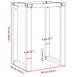 Dining Table Legs O-Frame 60x50x73 cm Steel 357881