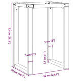 ZNTS Dining Table Legs O-Frame 60x50x73 cm Steel 357881