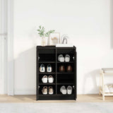 Shoe Cabinet Black Oak 57x34x76 cm Engineered Wood 861869