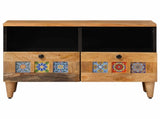 TV Cabinet with Drawer Natural 70 x 33 x 46 cm Solid Mango Wood 4018261