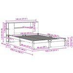 Bookcase Bed without Mattress 140x200cm Solid Wood Pine 3322359