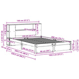 Bookcase Bed without Mattress 140x200cm Solid Wood Pine 3322359