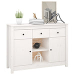 ZNTS Sideboard White 100x35x74,5 cm Solid Wood Pine 814550