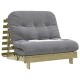 Futon Sofa Bed with Mattress 100x206x11 cm Impregnated Wood Pine 846770