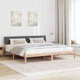 Bed frame Brown and dark grey 200 x 200 cm Solid pine wood 3394349