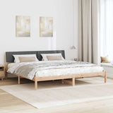 Bed frame Brown and dark grey 150 x 200 cm Solid pine wood 878670