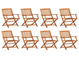 Dining Set Natural Wood Solid Acacia wood Large Foldable 3086971