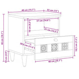 Bedside Cabinet 2 pcs Natural 40 x 33 x 46 cm Solid Mango Wood 4018267