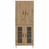 Highboard 2 pcs Artisan Oak Engineered Wood and Glass 3403166