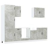 7 Piece Kitchen Cabinet Set Kalmar Concrete Grey Engineered Wood 3314765