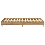 Bed Frame No Mattress Artisan Oak 140x190 cm Engineered Wood 861065