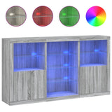 Sideboard with LED Lights Grey Sonoma 181.5x37x100 cm 3209182