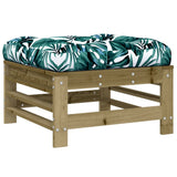 Garden Footstool with Cushion Impregnated Wood Pine 825673