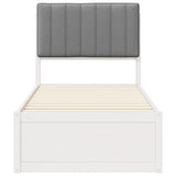 Bed Frame with Upholstered Headboard Light Grey 75 x 190 cm 877813
