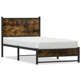 Metal Bed Frame without Mattress Smoked Oak 90x190 cm Single 4007824