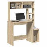 Desk with Shelves Sonoma Oak 100x45x140 cm Engineered Wood 860438