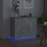 LED Sideboard Concrete Grey 90 x 32 x 75 cm Engineered Wood 869677