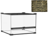 Reptile Glass Terrarium with Stone Background, Front Ventilation, Escape-Proof Knob Lock, x x T3398P375362