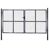 Mesh Garden Gate Galvanised Steel 300x175 cm Grey 143366