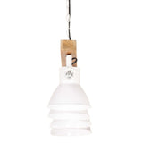 Industrial Ceiling Lamp White E27 Mango Wood 320524