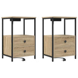Bedside Cabinet with Drawer 2 pcs Sonoma Oak 40 x 31 x 60 cm 859443