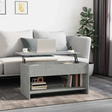 809651 Coffee Table Concrete Grey 102x50x52,5 cm Engineered Wood